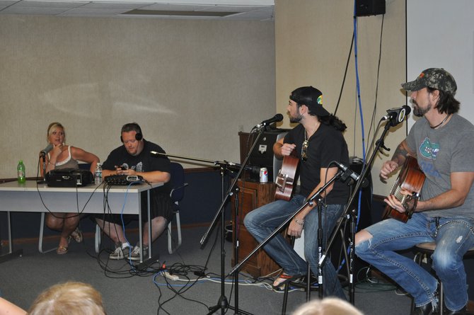 Vanessa broadcasting live from the Acoustic Lunch with Rick Monroe