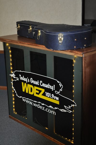 WDEZ Broadcast stand built by Nikki Montogmery and her husband.