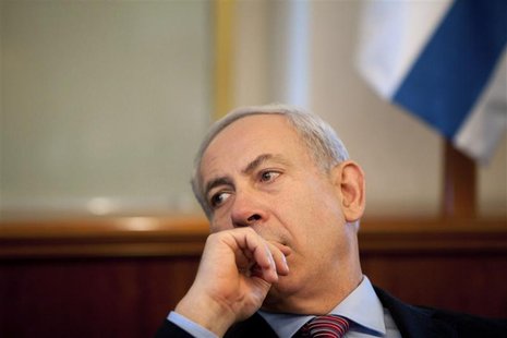 Israel's Prime Minister Benjamin Netanyahu attends the weekly cabinet meeting in Jerusalem July 8, 2012. Netanyahu gave the green light on S Israel's Prime Minister Benjamin Netanyahu attends the weekly cabinet meeting in Jerusalem July 8, 2012. Netanyahu gave the green light on S