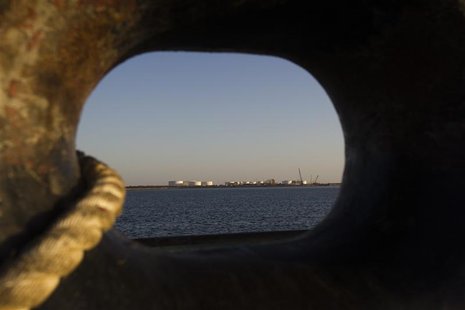 A general view of an oil dock is seen from a ship at the port of Kalantari in the city of Chabahar, 300km (186 miles) east of the Strait of A general view of an oil dock is seen from a ship at the port of Kalantari in the city of Chabahar, 300km (186 miles) east of the Strait of
