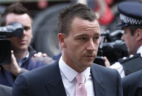 Chelsea defender John Terry arrives at Westminster Magistrates' Court in central London July 11, 2012. REUTERS/Suzanne Plunkett Chelsea defender John Terry arrives at Westminster Magistrates' Court in central London July 11, 2012. REUTERS/Suzanne Plunkett