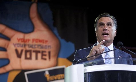 Republican presidential candidate Mitt Romney speaks at the NAACP convention in Houston July 11, 2012. REUTERS/Richard Carson Republican presidential candidate Mitt Romney speaks at the NAACP convention in Houston July 11, 2012. REUTERS/Richard Carson