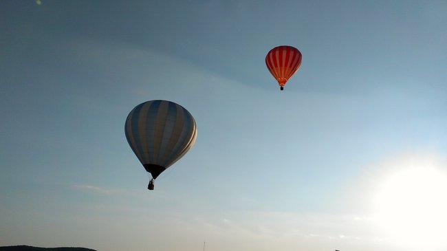 Balloons lift off