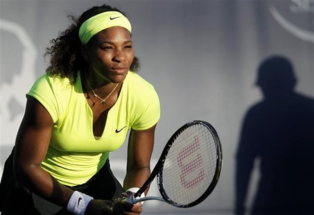 Serena Williams of the U.S. awaits a serve from opponent Chanelle Scheepers of South Africa during the Stanford Classic women's quarter-fina Serena Williams of the U.S. awaits a serve from opponent Chanelle Scheepers of South Africa during the Stanford Classic women's quarter-fina