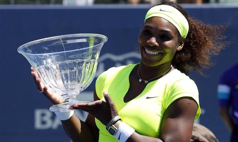 Serena Williams of the U.S. poses with the trophy after defeating compatriot Coco Vandeweghe during the finals of the Stanford women's tenni Serena Williams of the U.S. poses with the trophy after defeating compatriot Coco Vandeweghe during the finals of the Stanford women's tenni