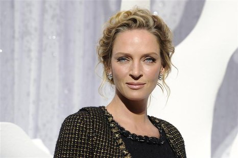 U.S. actress Uma Thurman attends the Spring/Summer 2012 women's ready-to-wear collection show by German designer Karl Lagerfeld for French f U.S. actress Uma Thurman attends the Spring/Summer 2012 women's ready-to-wear collection show by German designer Karl Lagerfeld for French f