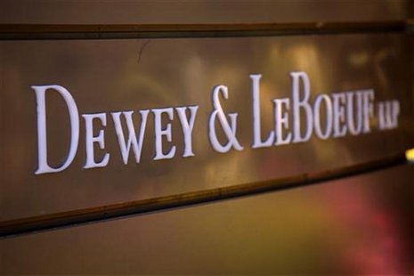 A sign is seen at the offices of Dewey & LeBoeuf in Palo Alto, California June 5, 2012. REUTERS/Robert Galbraith A sign is seen at the offices of Dewey & LeBoeuf in Palo Alto, California June 5, 2012. REUTERS/Robert Galbraith