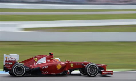Ferrari Formula One driver Fernando Alonso of Spain steers his car during the third practice session of the German F1 Grand Prix at the Hock Ferrari Formula One driver Fernando Alonso of Spain steers his car during the third practice session of the German F1 Grand Prix at the Hock