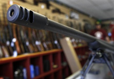REFILE - CORRECTING GUN PART The gun barrel of a rifle is seen at the Rocky Mountain Guns and Ammo store in Parker, Colorado July 24, 2012. REFILE - CORRECTING GUN PART The gun barrel of a rifle is seen at the Rocky Mountain Guns and Ammo store in Parker, Colorado July 24, 2012.