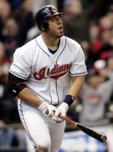Cleveland Indians slugger Travis Hafner, who hit a solo home run against Detroit on July 26, 2012, in Cleveland (REUTERS) Cleveland Indians slugger Travis Hafner, who hit a solo home run against Detroit on July 26, 2012, in Cleveland (REUTERS)