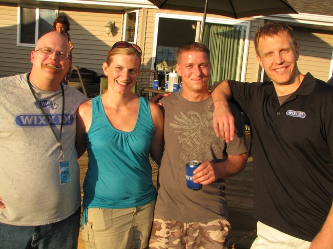 Otis (with cookie in mouth), Elizabeth, John and Corey