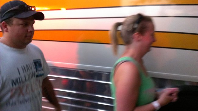 Listeners boarding Jason Michael Carroll's bus to meet him