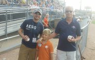 Mike Mathers throws the 1st pitch at the Woodchucks game 7 30 12 1