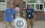 Mike Mathers throws the 1st pitch at the Woodchucks game 7 30 12 3
