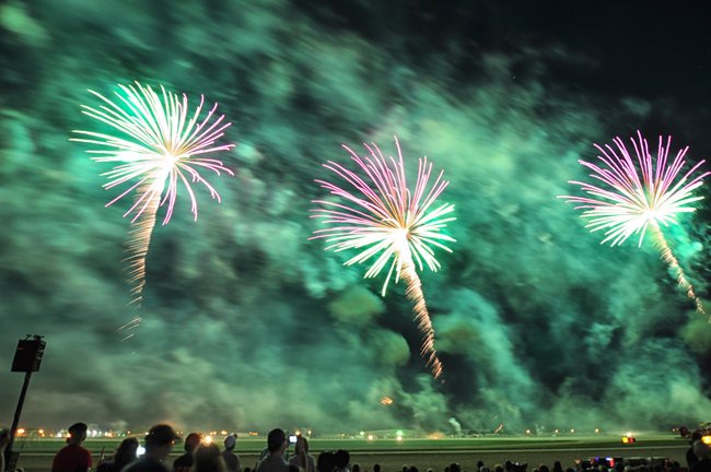 At one point the sky got green from fireworks and smoke galore!