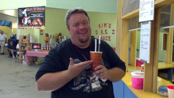 Bryan gettin his hydration on with a chocolate shake