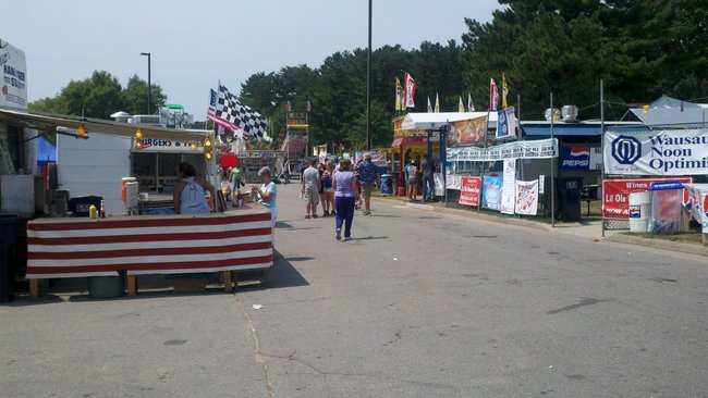 The midway of the Wisconsin Valley Fair before opening day.