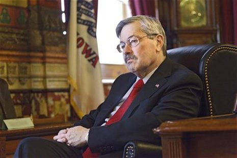 Iowa Governor Terry Branstad is interviewed in Des Moines, Iowa, February 9, 2012. REUTERS/Brian C. Frank Iowa Governor Terry Branstad is interviewed in Des Moines, Iowa, February 9, 2012. REUTERS/Brian C. Frank