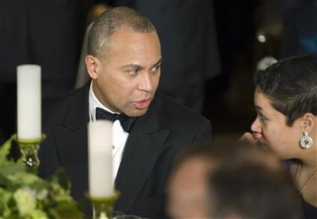 Massachusetts Governor Deval Patrick (L) attends a National Governors Association dinner at the White House in Washington, February 26, 2012 Massachusetts Governor Deval Patrick (L) attends a National Governors Association dinner at the White House in Washington, February 26, 2012