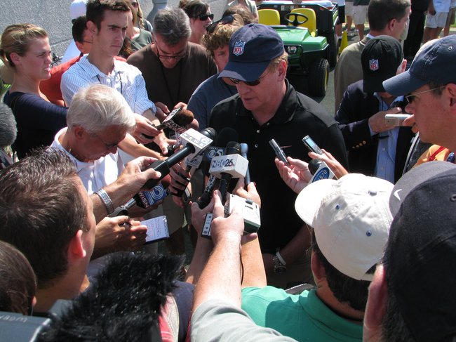 Roger Goodell addresses the media