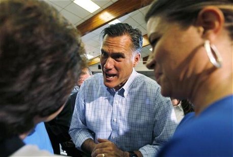 Republican presidential candidate Mitt Romney talks to two women after a campaign event in Golden, Colorado August 2, 2012. REUTERS/Rick Wil Republican presidential candidate Mitt Romney talks to two women after a campaign event in Golden, Colorado August 2, 2012. REUTERS/Rick Wil