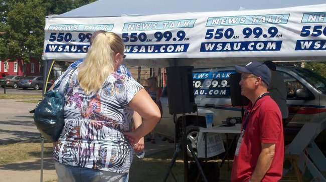 Tom King at the WSAU booth.