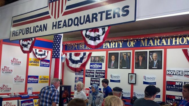 GOP headquarters at the Wisconsin Valley Fair.