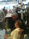 Michigan Governor Rick Snyder with Mary Smith during a stop at Jeannie's Diner in Coldwater Michigan Governor Rick Snyder with Mary Smith during a stop at Jeannie's Diner in Coldwater