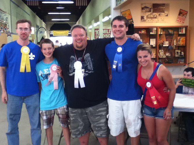 Bryan Scott and all the winners at the Watermelon Eating Contest!
