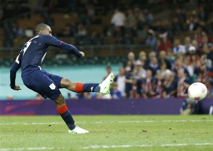 Britain's Daniel Sturridge misses the fifth penalty kick in against South Korea in their men's quarter final soccer match at the London 2012 Britain's Daniel Sturridge misses the fifth penalty kick in against South Korea in their men's quarter final soccer match at the London 2012