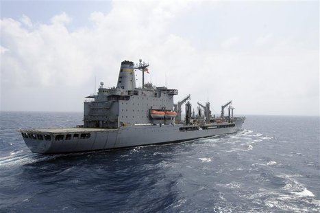 The U.S. Navy supply ship USNS Rappahannock maintains station as it prepares a replenishment at sea in this U.S. Navy photo handout photo ta The U.S. Navy supply ship USNS Rappahannock maintains station as it prepares a replenishment at sea in this U.S. Navy photo handout photo ta