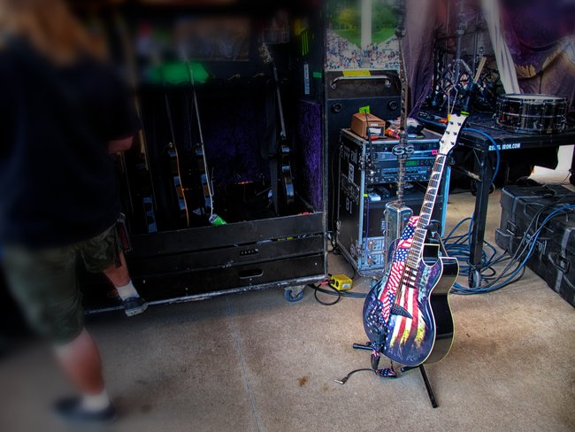 A stunning guitar doing the flag proud...at Pop Evil at the Wisconsin Valley Fair!