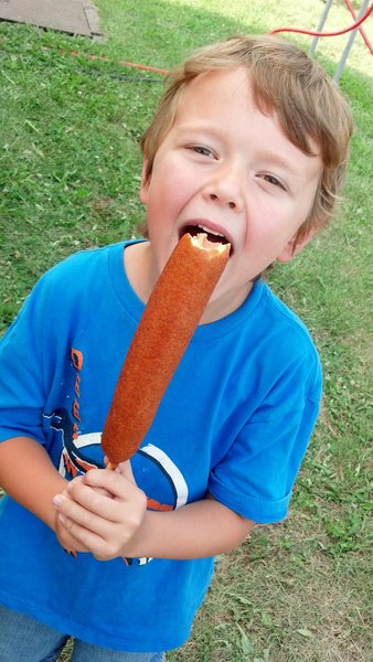 That's quite the corndog little man!