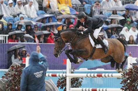 Britain's Nick Skelton rides Big Star during the equestrian individual jumping second qualifier in Greenwich Park at the London 2012 Olympic Britain's Nick Skelton rides Big Star during the equestrian individual jumping second qualifier in Greenwich Park at the London 2012 Olympic