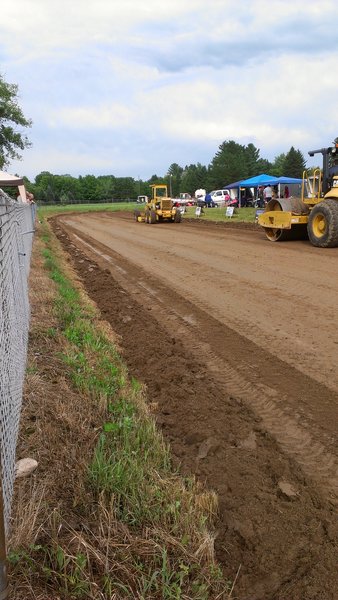 Prepping the Tractor Pull Track after the rain