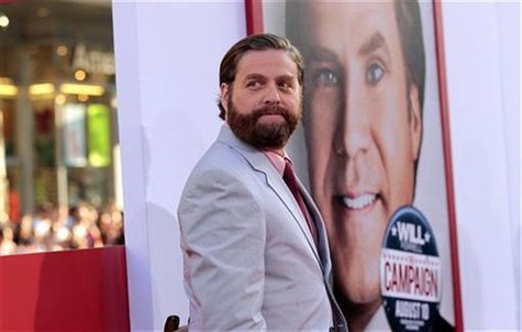 Cast member Zach Galifianakis poses at the premiere of "The Campaign" at the Grauman's Chinese theatre in Hollywood, California August 2, 20 Cast member Zach Galifianakis poses at the premiere of "The Campaign" at the Grauman's Chinese theatre in Hollywood, California August 2, 20