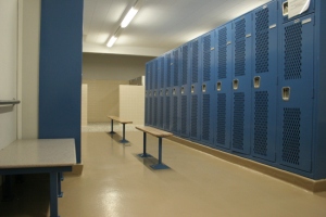 Locker room. Locker room.
