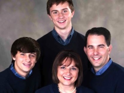 Scott Walker and family. Scott Walker and family.