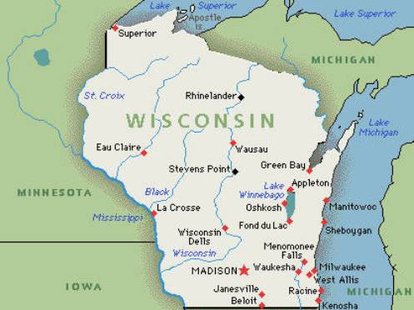 A map of Wisconsin A map of Wisconsin
