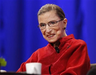 Justice Ruth Bader Ginsburg attends the lunch session of The Women's Conference in Long Beach, California October 26, 2010. REUTERS/Mario An Justice Ruth Bader Ginsburg attends the lunch session of The Women's Conference in Long Beach, California October 26, 2010. REUTERS/Mario An