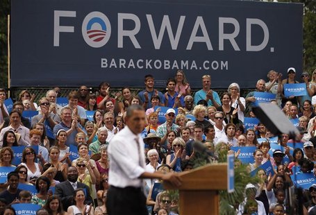 An audience listens to U.S. President Barack Obama during an election campaign rally in Colorado Springs, August 9, 2012. REUTERS/Jason Reed An audience listens to U.S. President Barack Obama during an election campaign rally in Colorado Springs, August 9, 2012. REUTERS/Jason Reed