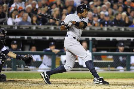 NY Yankees OF Curtis Granderson, who went 3-5 and drove in 4 runs in the Yankees' 12-8 win over Granderson's former team, Detroit, on Wednesday, August 8, 2012. NY Yankees OF Curtis Granderson, who went 3-5 and drove in 4 runs in the Yankees' 12-8 win over Granderson's former team, Detroit, on Wednesday, August 8, 2012.