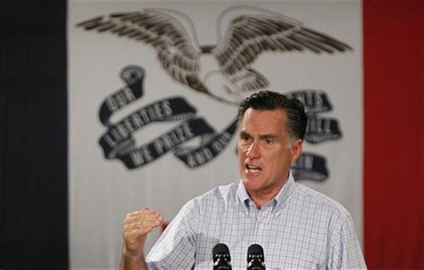 Republican presidential candidate and former Massachusetts Governor Mitt Romney speaks to supporters during a campaign event at Central Camp Republican presidential candidate and former Massachusetts Governor Mitt Romney speaks to supporters during a campaign event at Central Camp