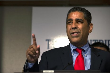 New York State Senator Adriano Espaillat speaks during a news conference to announce a protest against Mexican telecommunications and retail New York State Senator Adriano Espaillat speaks during a news conference to announce a protest against Mexican telecommunications and retail