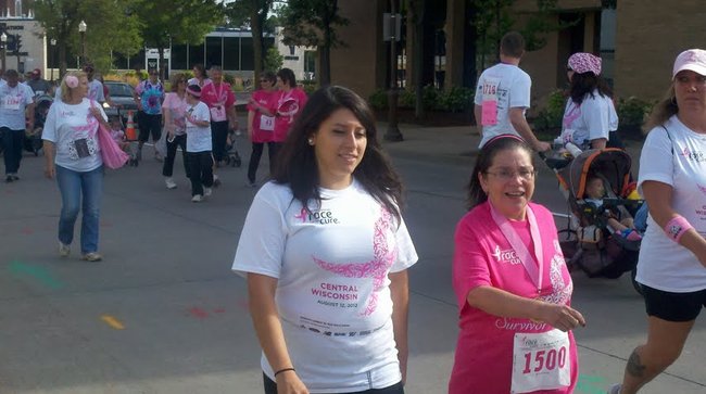 Walkers at the 2012 Susan G Komen Race For The Cure in Wausau, WI