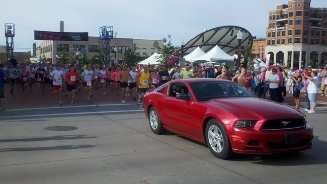Runners at the starting line at the 2012 Susan G Komen Race For The Cure in Wausau, WI