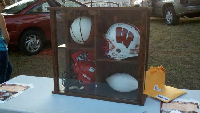 Badgers football raffle at the 2012 Mosinee Log Jam.