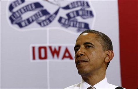U.S. President Barack Obama speaks about energy during a visit to TPI Composites, a wind energy manufacturer, in Newton, Iowa May 24, 2012. U.S. President Barack Obama speaks about energy during a visit to TPI Composites, a wind energy manufacturer, in Newton, Iowa May 24, 2012.