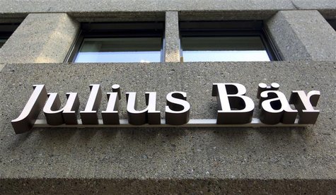 The logo of Swiss private bank Julius Baer is seen at the company's headquarters in Zurich August 13, 2012. REUTERS/Arnd Wiegmann The logo of Swiss private bank Julius Baer is seen at the company's headquarters in Zurich August 13, 2012. REUTERS/Arnd Wiegmann