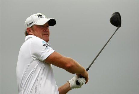 Jamie Donaldson of Britain watches his tee shot on the 16th hole during the second round of the PGA Championship golf tournament at The Ocea Jamie Donaldson of Britain watches his tee shot on the 16th hole during the second round of the PGA Championship golf tournament at The Ocea